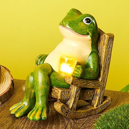 LumoFrog Deko Solarleuchte Frosch Figur LED Grün für Garten
