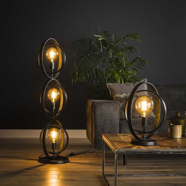 LumoSteel – Moderne Metall-Tischlampe Runddesign Schwarz Wohnzimmer