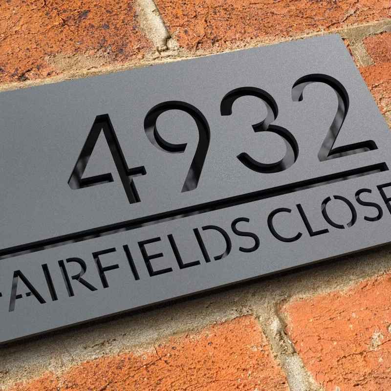 Acryl Hausnummer 3D Spiegeloptik Modern Außen Wetterfest für Fassade und Hauseingang Anthrazit