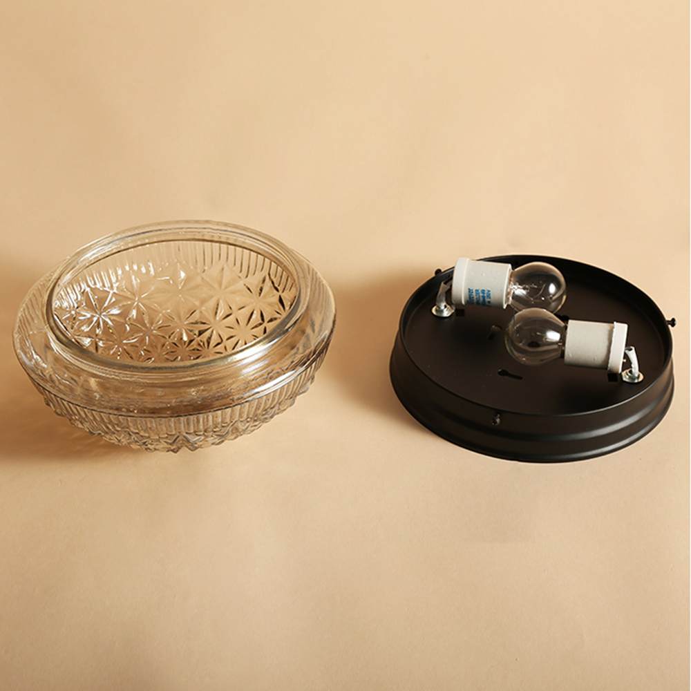 CrystalBreeze - Gerippte Glas-Deckenleuchte für das Schlafzimmer