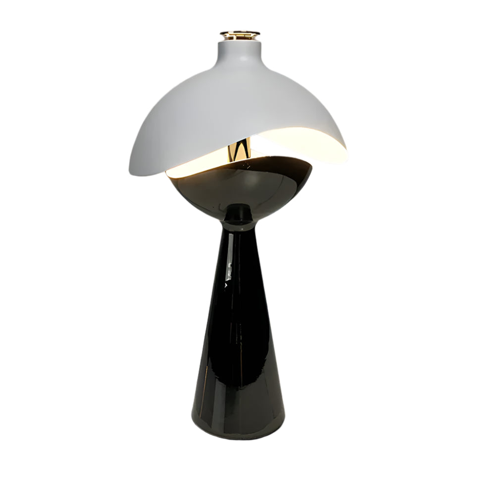 LumoKuppel Skulptur-Tischlampe Modern LED Design Weiß für Wohnzimmer