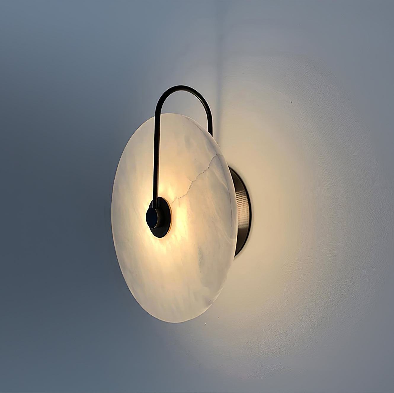 LumaAlba Wandleuchte – Modern, LED, Alabaster-Optik, Für Flur
