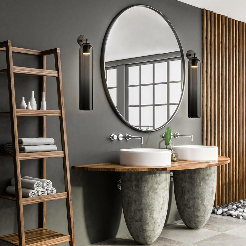 GlanzArt – Moderne Kunstglas Wandleuchte LED Gold Wohnzimmer & Flur