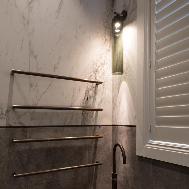 GlanzArt – Moderne Kunstglas Wandleuchte LED Gold Wohnzimmer & Flur