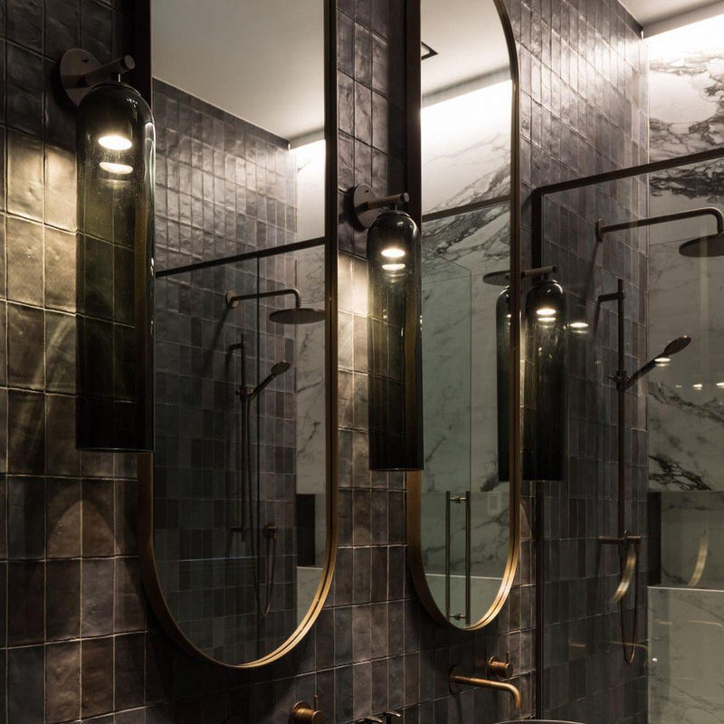 GlanzArt – Moderne Kunstglas Wandleuchte LED Gold Wohnzimmer & Flur