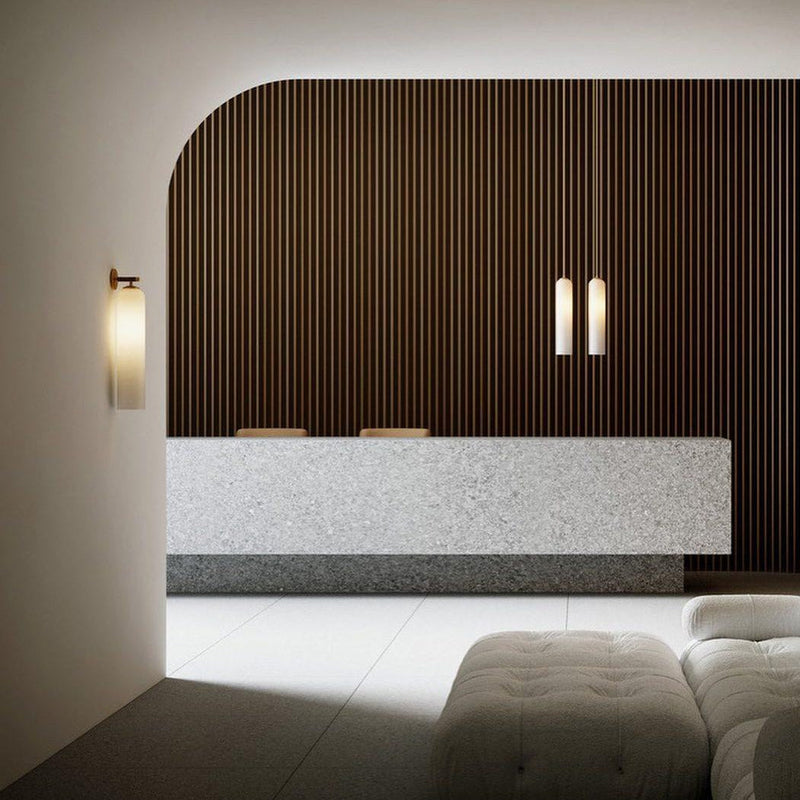 GlanzArt – Moderne Kunstglas Wandleuchte LED Gold Wohnzimmer & Flur