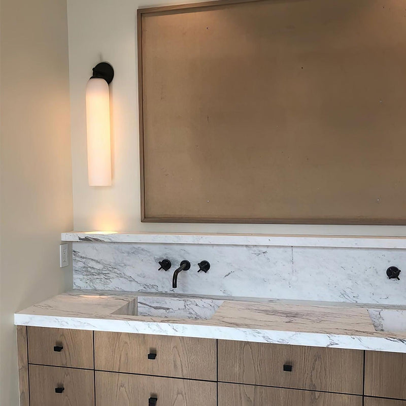 GlanzArt – Moderne Kunstglas Wandleuchte LED Gold Wohnzimmer & Flur