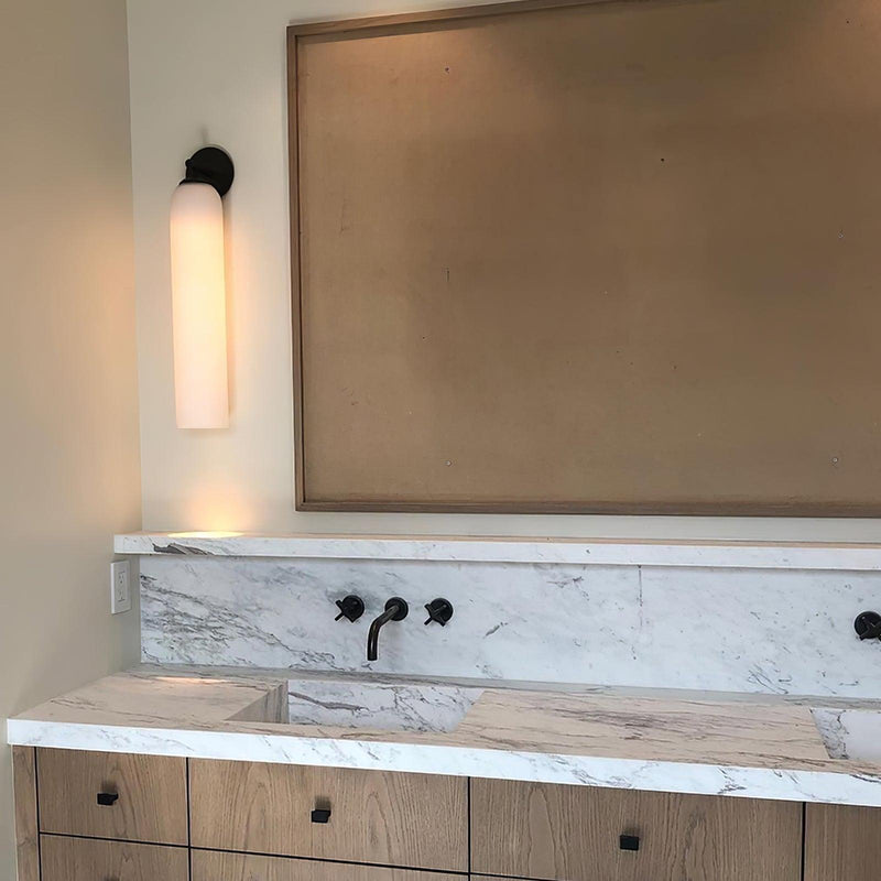 GlanzArt – Moderne Kunstglas Wandleuchte LED Gold Wohnzimmer & Flur