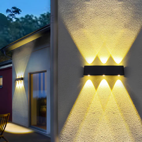 Solar Wandleuchte LED Warmweiß Außen für Fassade und Eingangsbereich IP65 Modernes Design