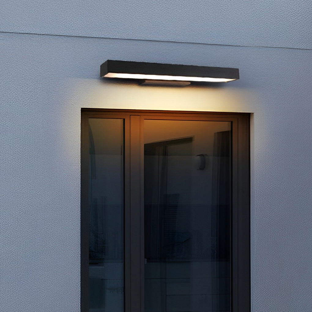 Außenwandleuchte | Rechteckiger Edelstahlrahmen, Integrierte LED mit Sensor 0