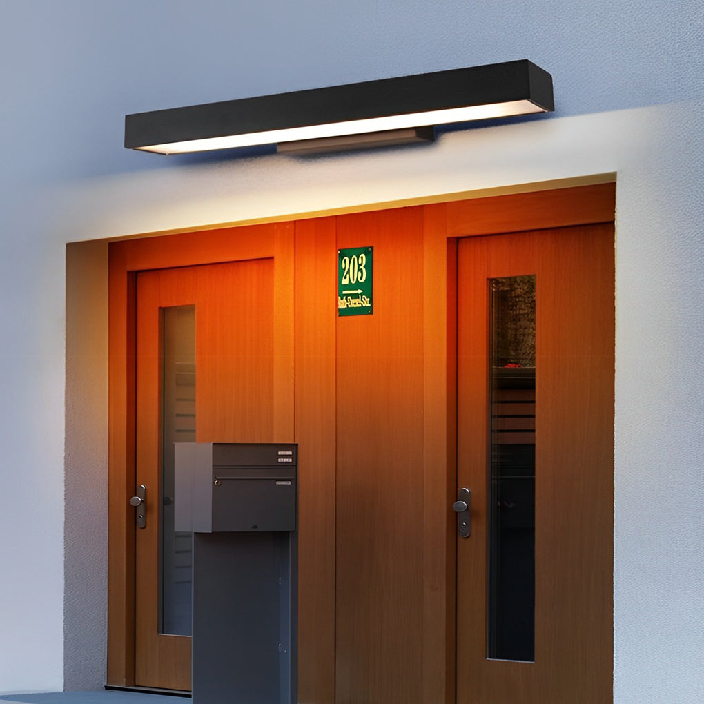 Außenwandleuchte | Rechteckiger Edelstahlrahmen, Integrierte LED mit Sensor 6