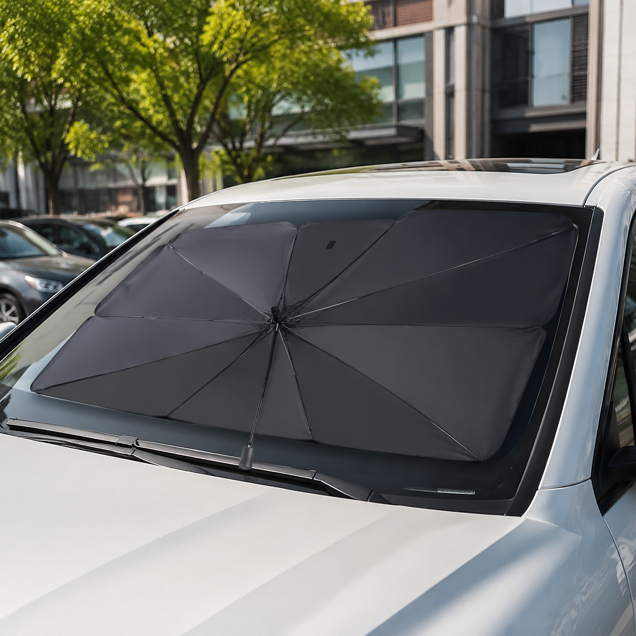 Autosonnenschutz | Rollbar, Reflektierende Oberfläche, Ø140 cm 2