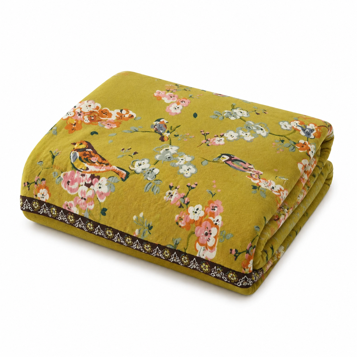 Baumwolldecke | Blumenmuster, Jacquard-Gewebe 0