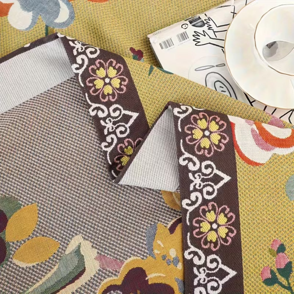 Baumwolldecke | Blumenmuster, Jacquard-Gewebe 5