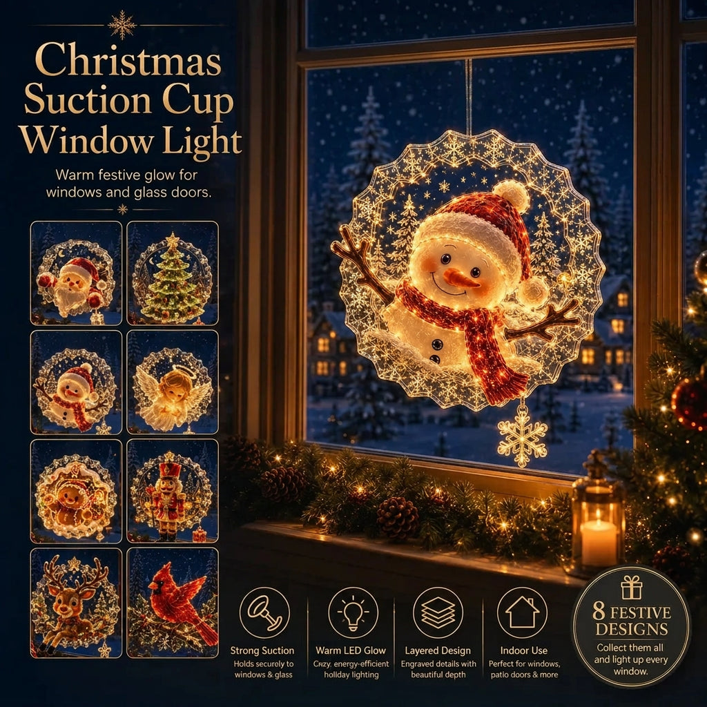Beleuchtete Fensterdeko Weihnachten mit Saugnapf - 8 Festliche Fensterbilder für Gemütliche Atmosphäre 0