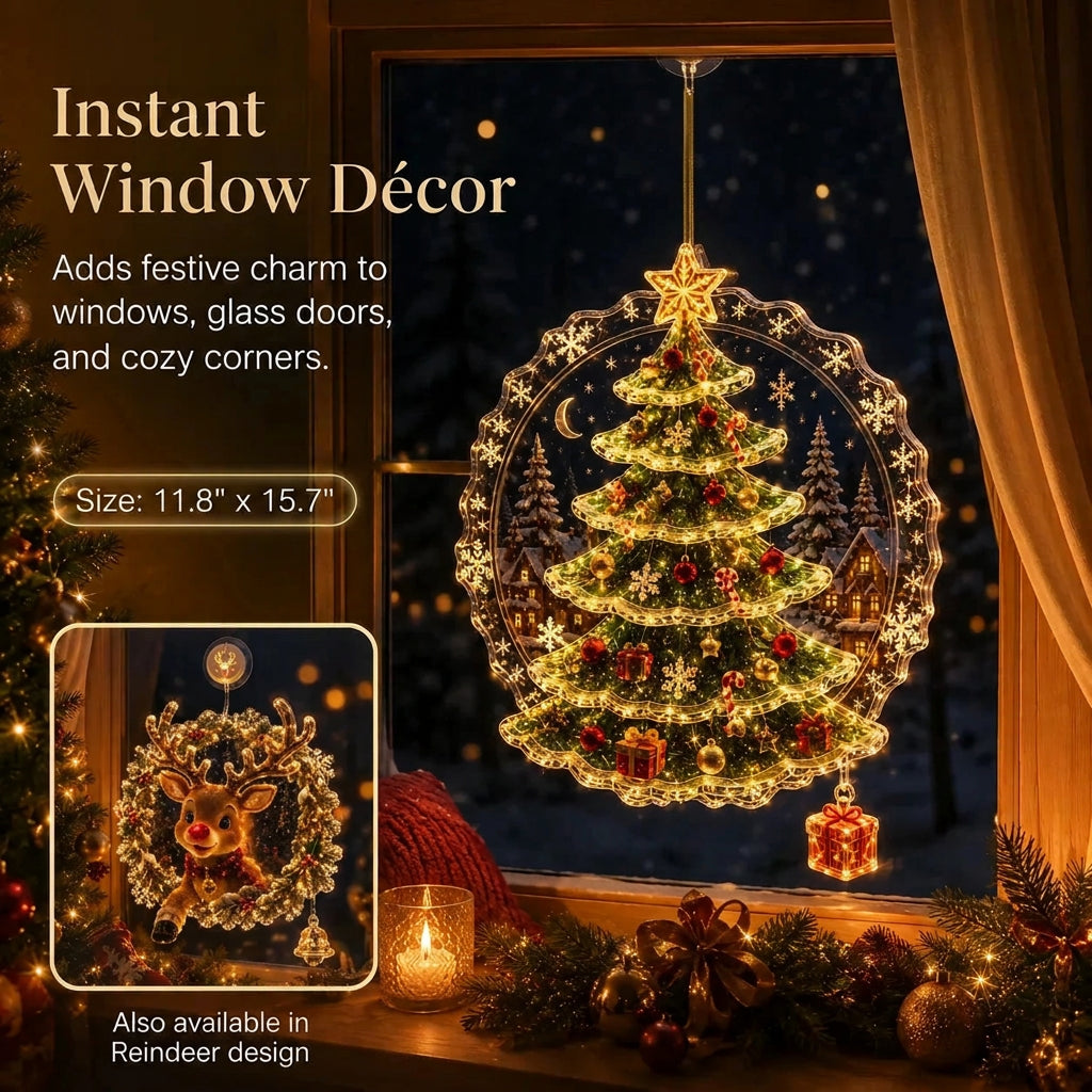 Beleuchtete Fensterdeko Weihnachten mit Saugnapf - 8 Festliche Fensterbilder für Gemütliche Atmosphäre 3