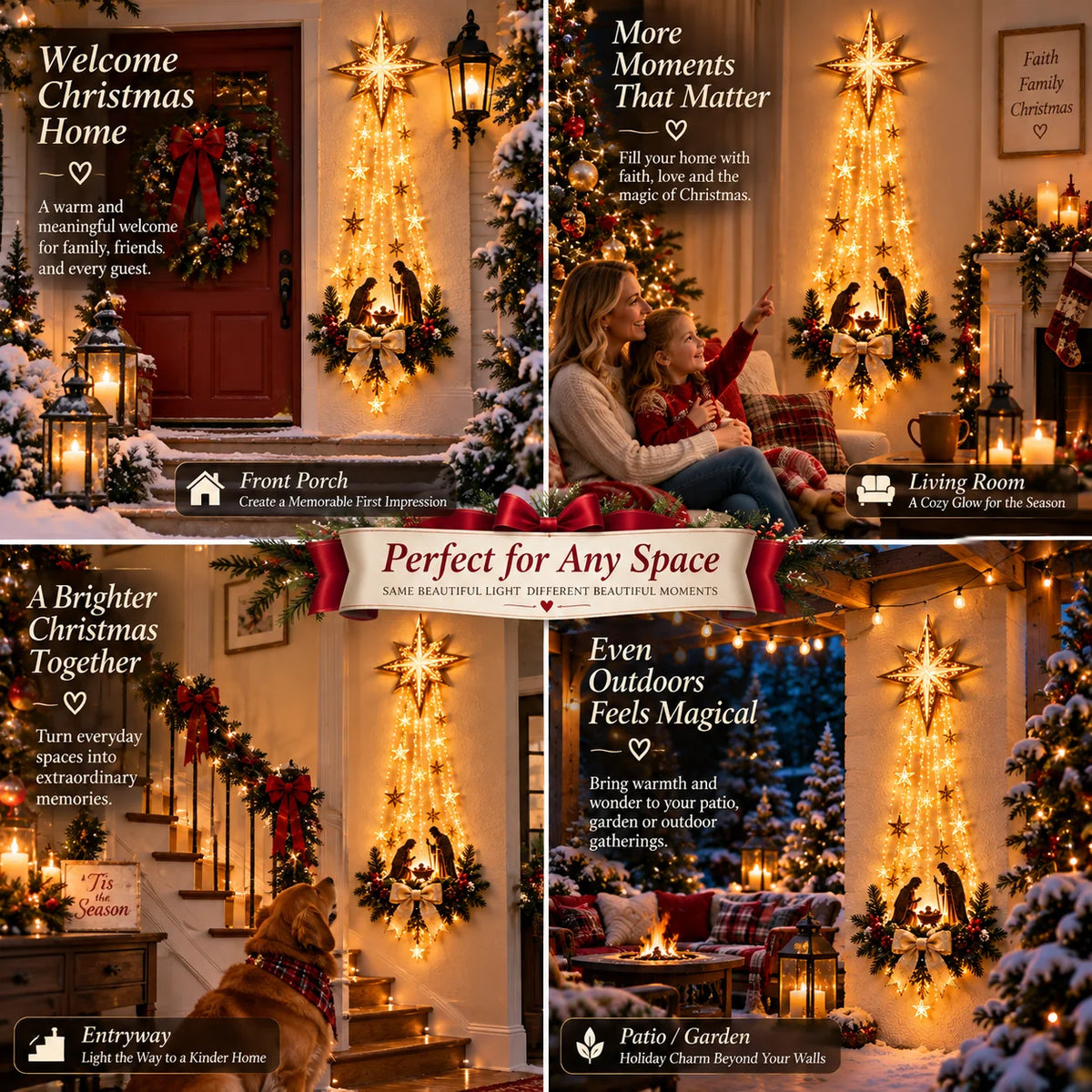 Beleuchtete Krippen-Wanddekoration Bethlehem Star of Faith™ – Festliche Wanddeko für Gemütlichkeit 3