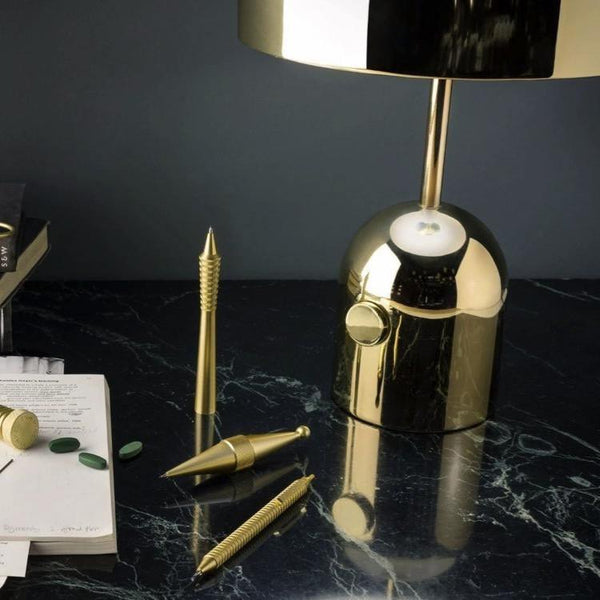 GlowAura Warmlicht Tischlampe Modern Glas Gold Wohnzimmer