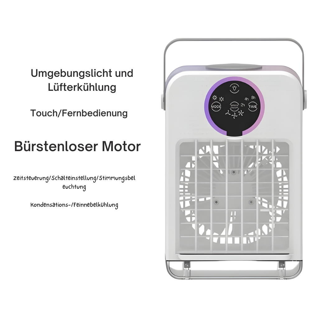 USB Tischventilator mit Nebelfunktion | Kompakt, Touch-Steuerung, 3 Geschwindigkeiten