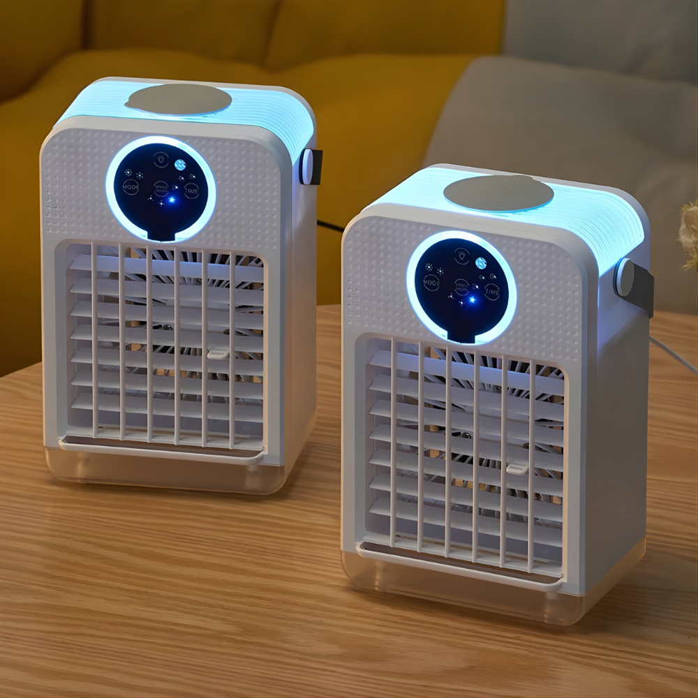 USB Tischventilator mit Nebelfunktion | Kompakt, Touch-Steuerung, 3 Geschwindigkeiten