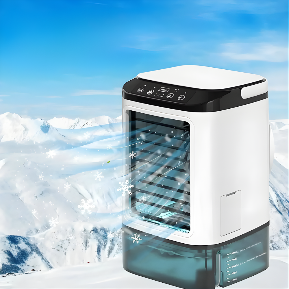 Tragbare Klimaanlage 3 Stufen mit Ultraschall-Kühlung – Leiser USB Tischventilator