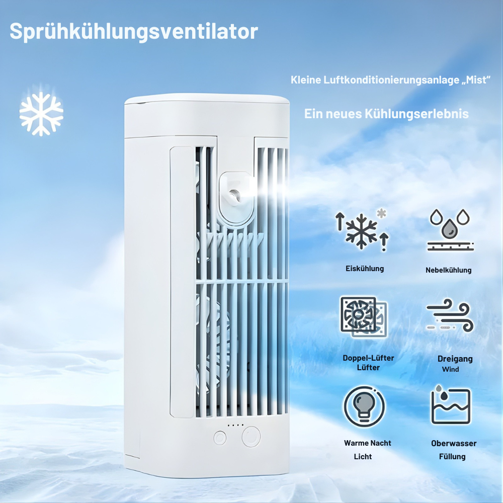 Mini-Ventilator | Tragbare Klimaanlage, Sprühnebel-Funktion