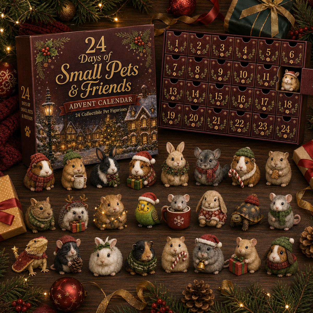 Adventskalender 24 Tage für kleine Tiere – Tägliche Überraschungen
