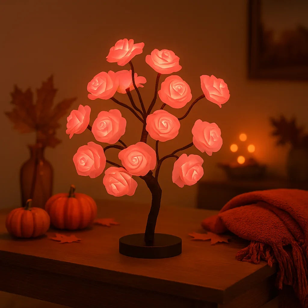 Rosea LED-Blumenbaum mit Charmfaktor in Rosa für Innenräume