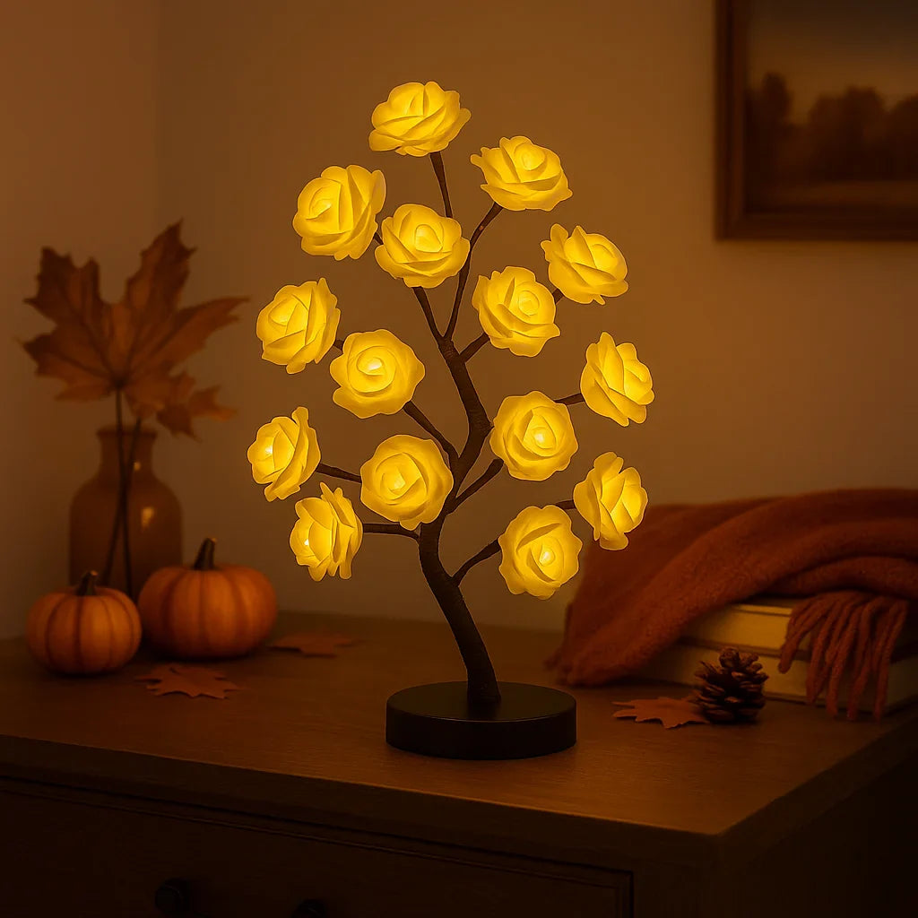 Rosea LED-Blumenbaum mit Charmfaktor in Rosa für Innenräume