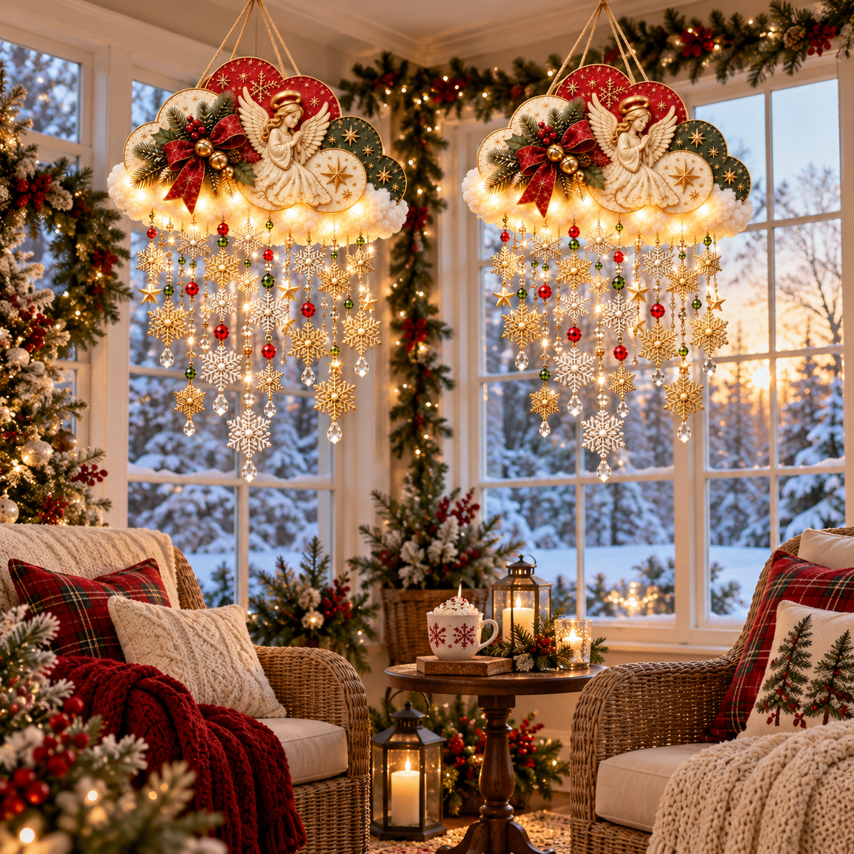 Leuchtende Weihnachts-Wanddekoration Schneeflocke