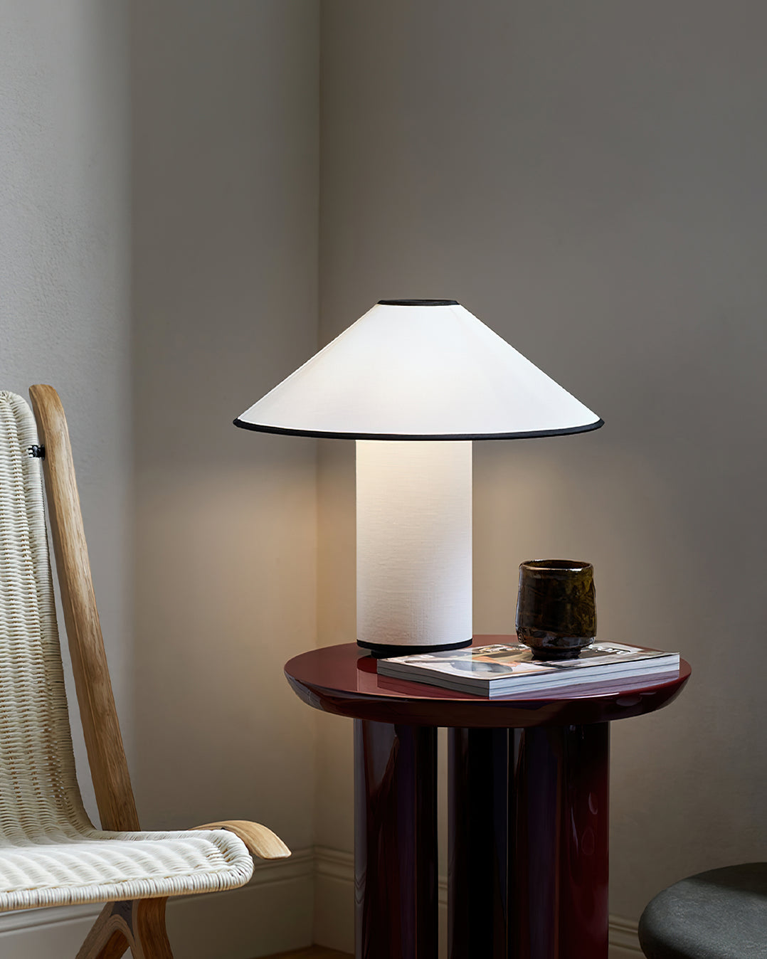 LumiChic Tischlampe – Modern, Stoffschirm, Beige, für Wohnzimmer