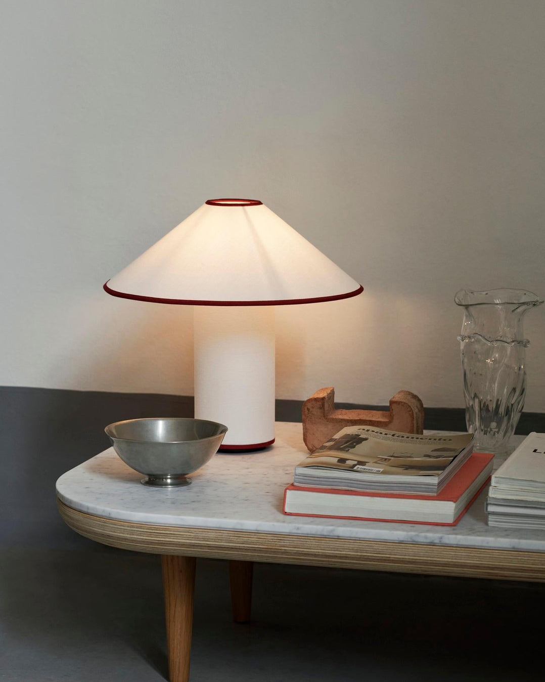 LumiChic Tischlampe – Modern, Stoffschirm, Beige, für Wohnzimmer