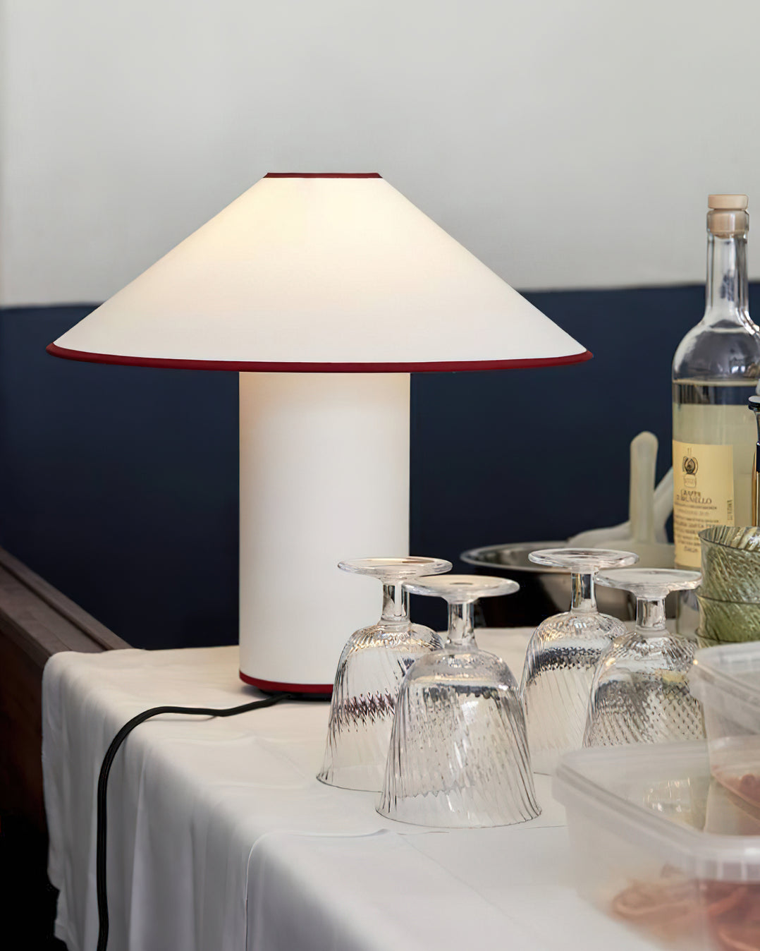 LumiChic Tischlampe – Modern, Stoffschirm, Beige, für Wohnzimmer