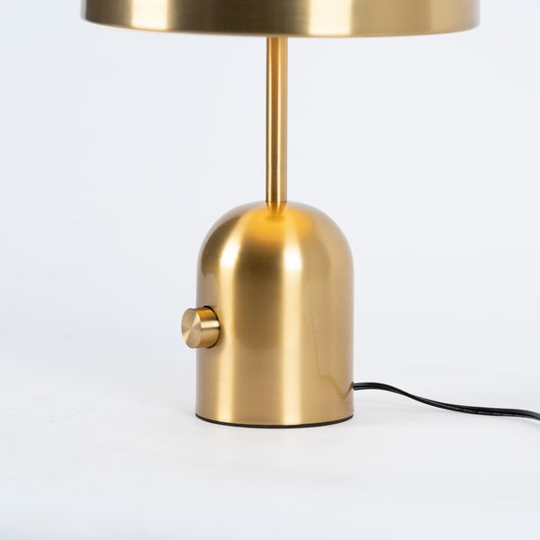 GlowAura Warmlicht Tischlampe Modern Glas Gold Wohnzimmer