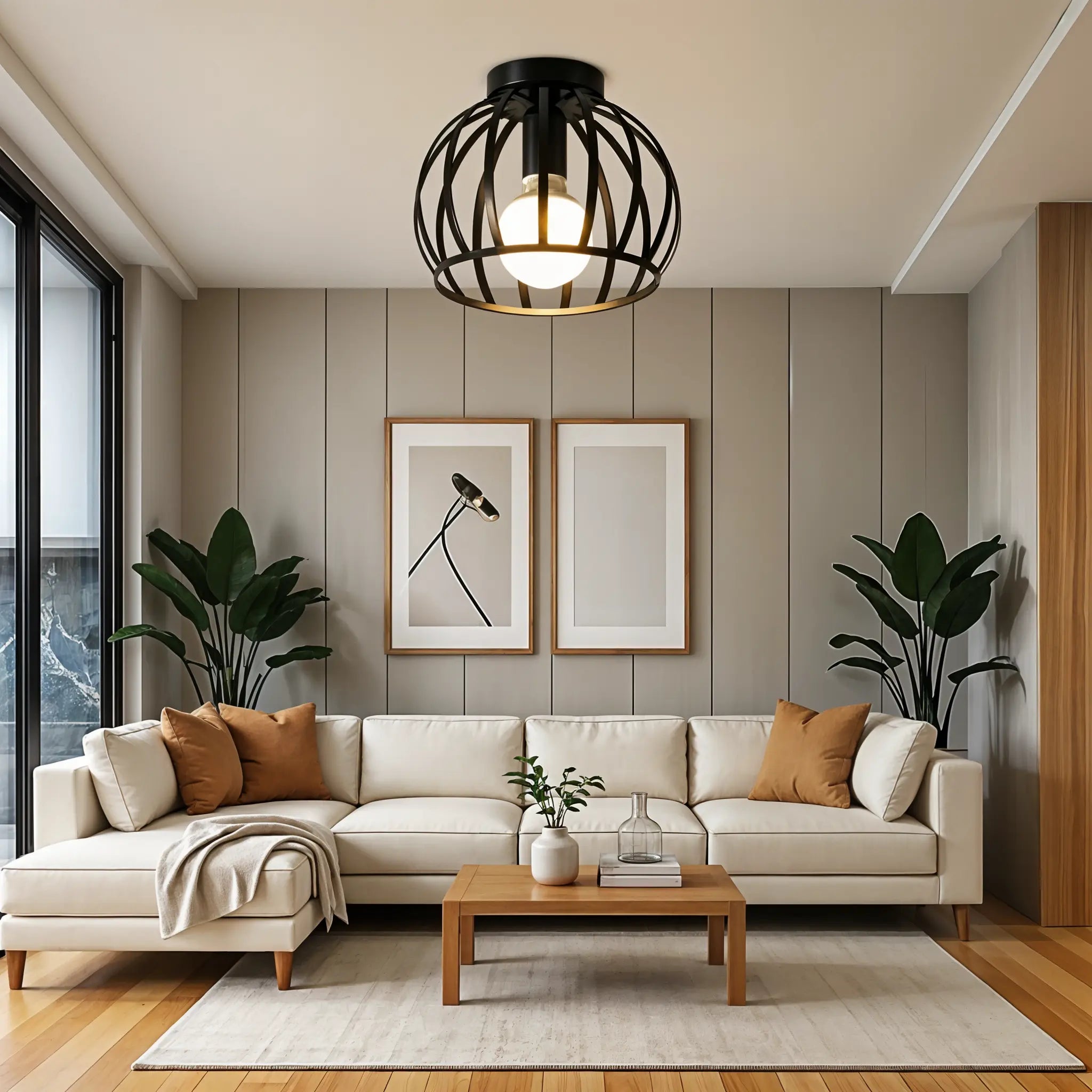 LuminArt – Industrial LED-Deckenleuchte Schwarz Wohnzimmer