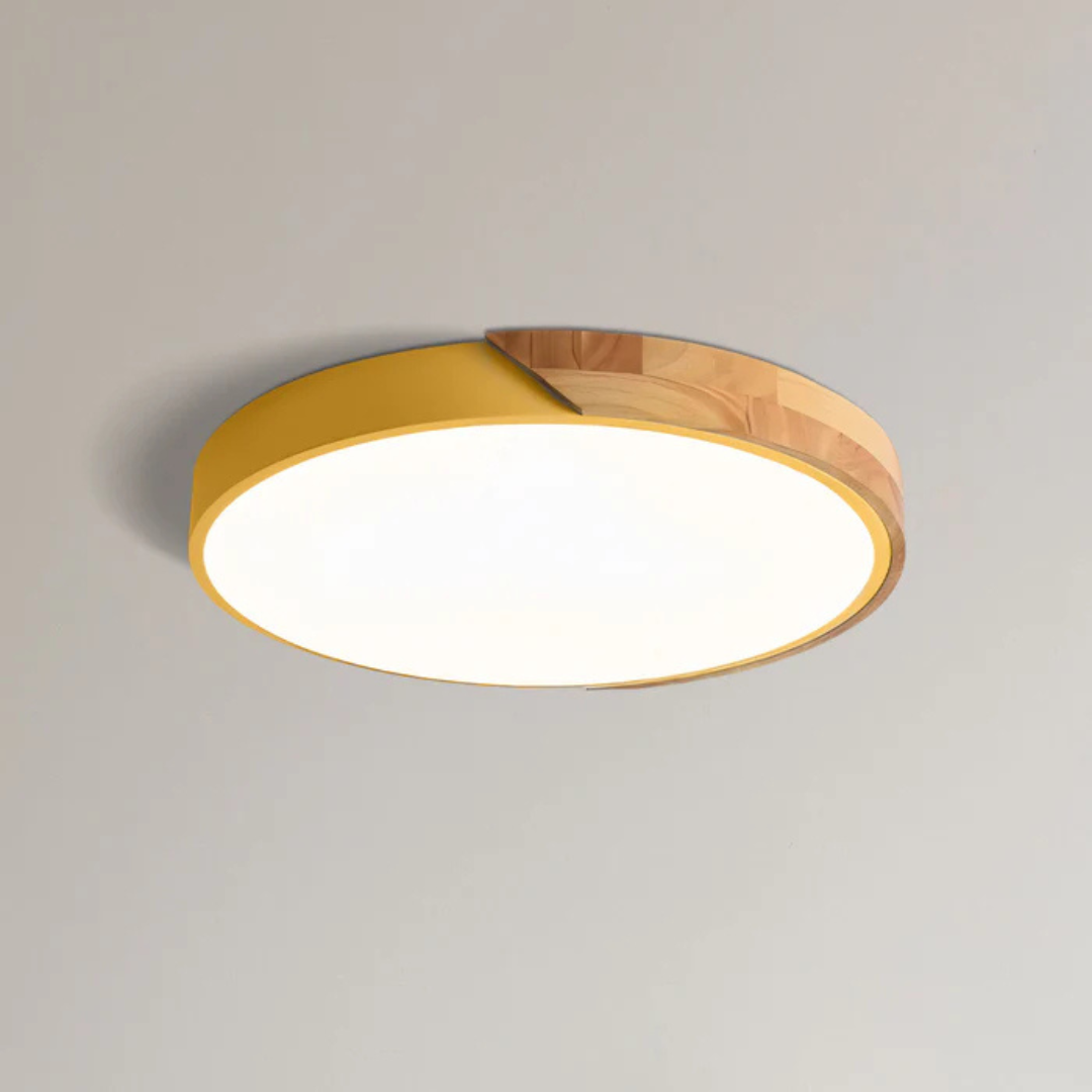 Deckenleuchte | Holzstruktur, Acryldiffusor, Integrierte LED 9