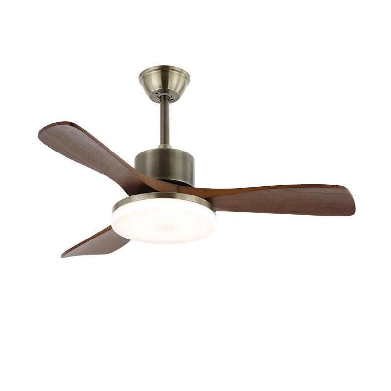 Deckenventilator | Silberner Metallrahmen, Holzflügel, LED-Beleuchtung 10
