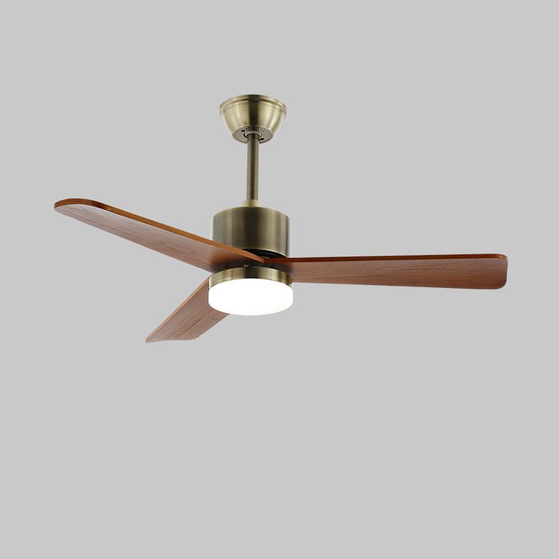 Deckenventilator | Silberner Metallrahmen, Holzflügel, LED-Beleuchtung 13