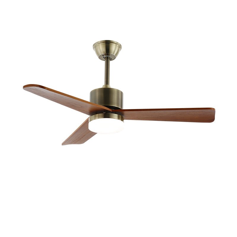 Deckenventilator | Silberner Metallrahmen, Holzflügel, LED-Beleuchtung 14