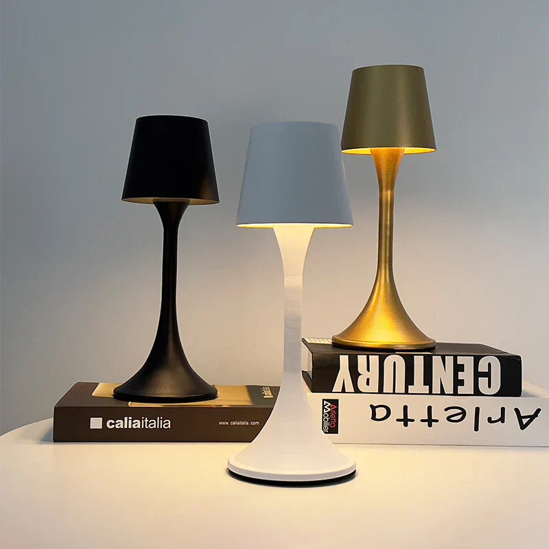 LumoGlow Design-Nachtlicht LED-Tischlampe dimmbar Weiß Schlafzimmer