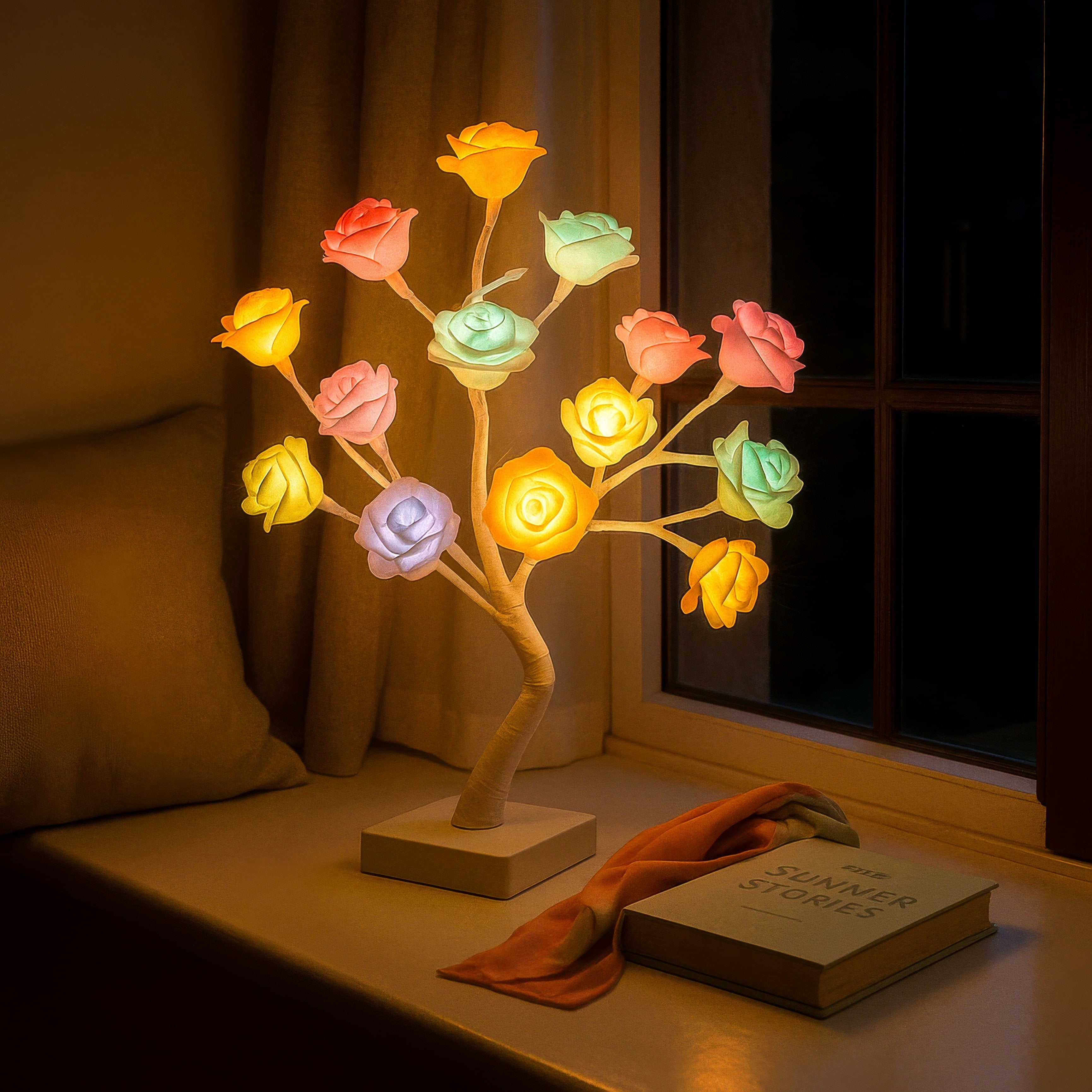 Blütenlicht Baum Aura – Deko-Lampe warmweiß für Wohnzimmer