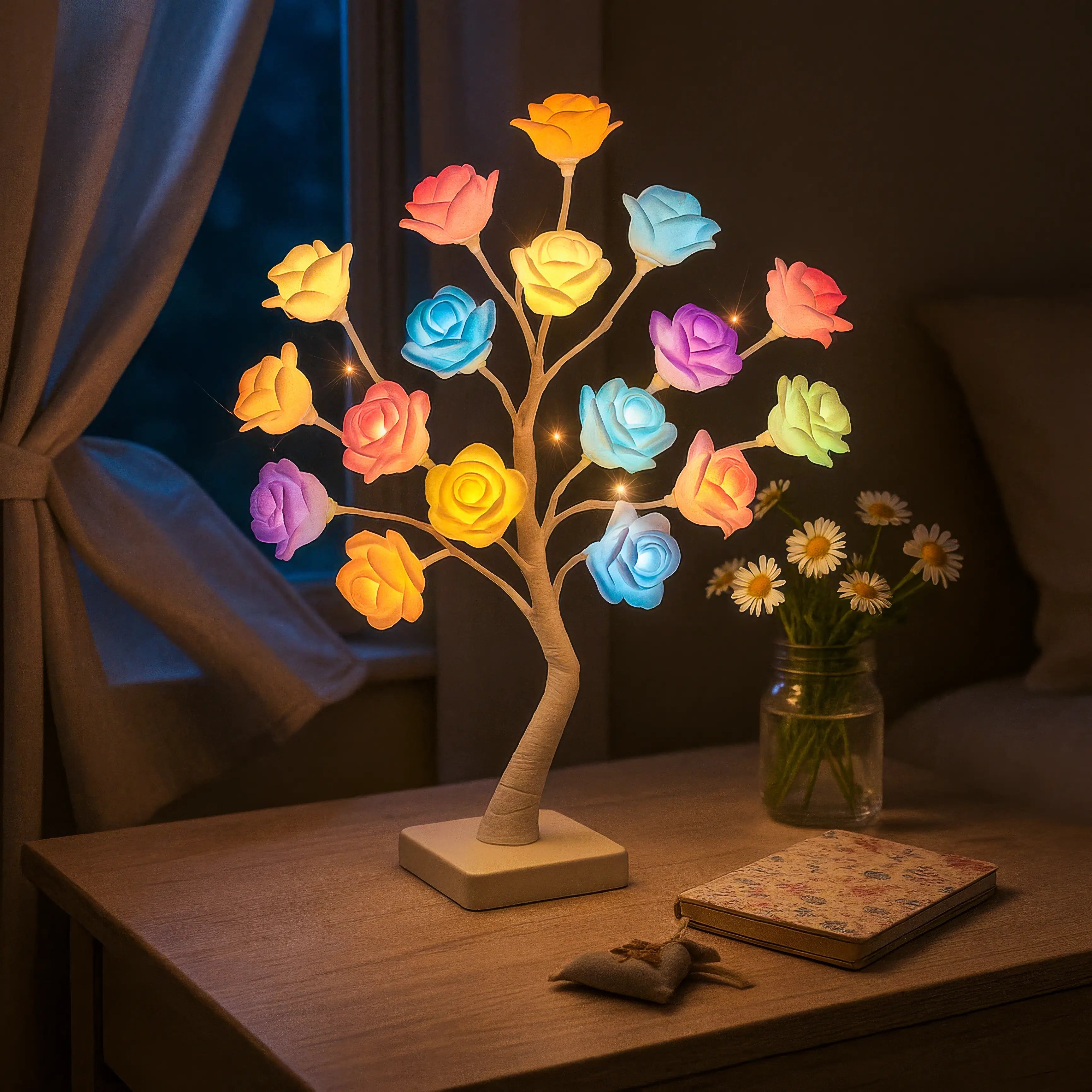 Blütenlicht Baum Aura – Deko-Lampe warmweiß für Wohnzimmer