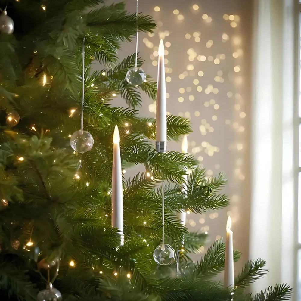 EverGlow™ LED Kerzen mit Timer – Realistisches Flackern für Weihnachtsbaum, Sicheres Warmes Licht, Fernbedienung Inklusive 4