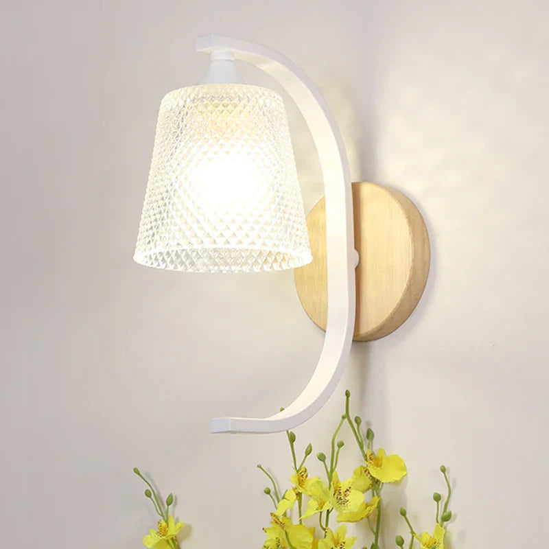 BirdLuxe - Elegante Wandleuchte mit Vogeldesign - Holz und Glas für das Schlafzimmer