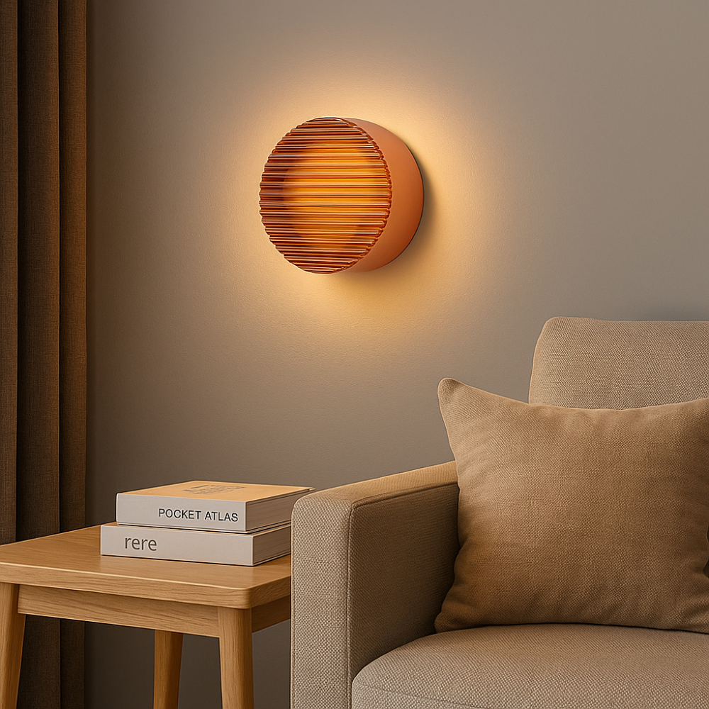 RundLuma LED-Wandleuchte modern mit warmem Licht Schwarz fürs Wohnzimmer