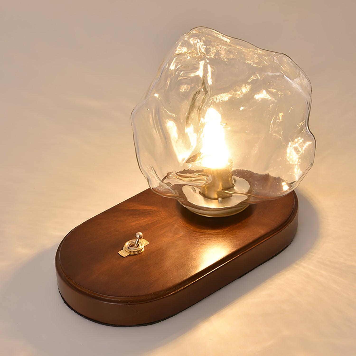 FrostGlow Vintage Glas-Tischlampe – Warmlicht Weiß fürs Wohnzimmer