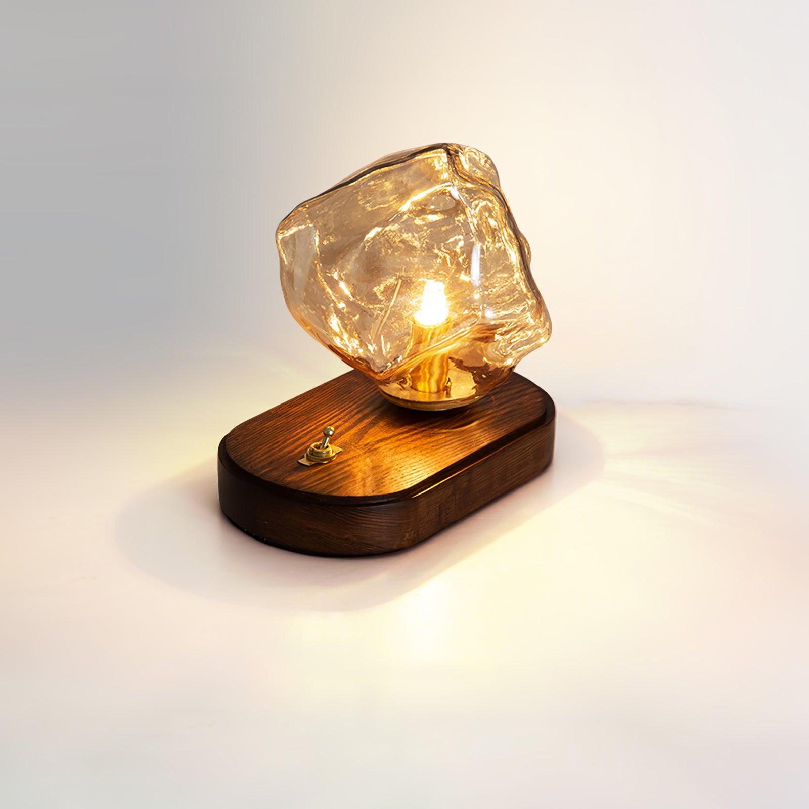 FrostGlow Vintage Glas-Tischlampe – Warmlicht Weiß fürs Wohnzimmer