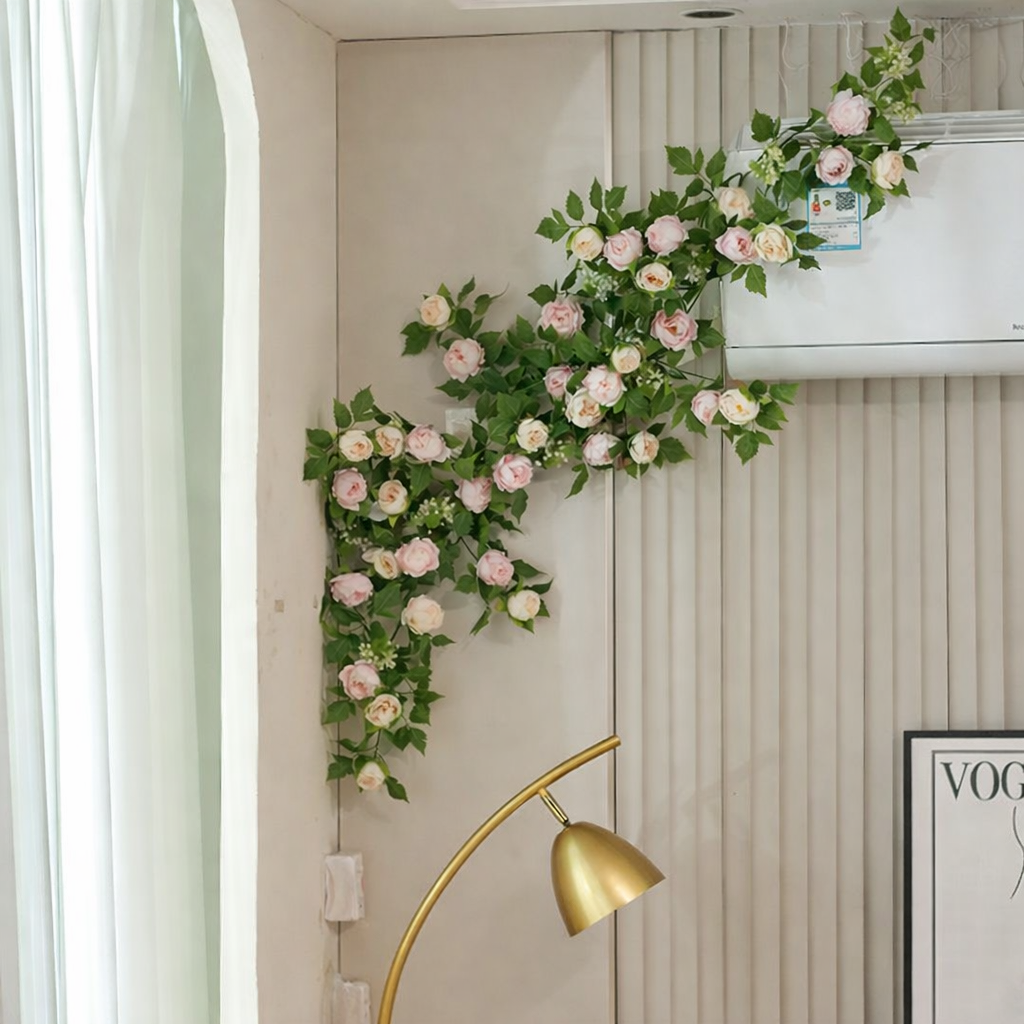 BlossomGlow LED-Leuchtgirlande in Rosa für Wanddekoration