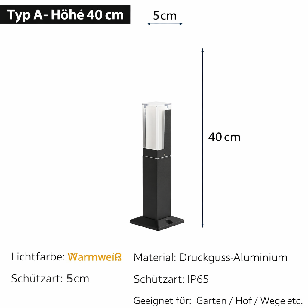 InduLuce Außenlampe LED Rechteckig Metall Anthrazit für Terrasse