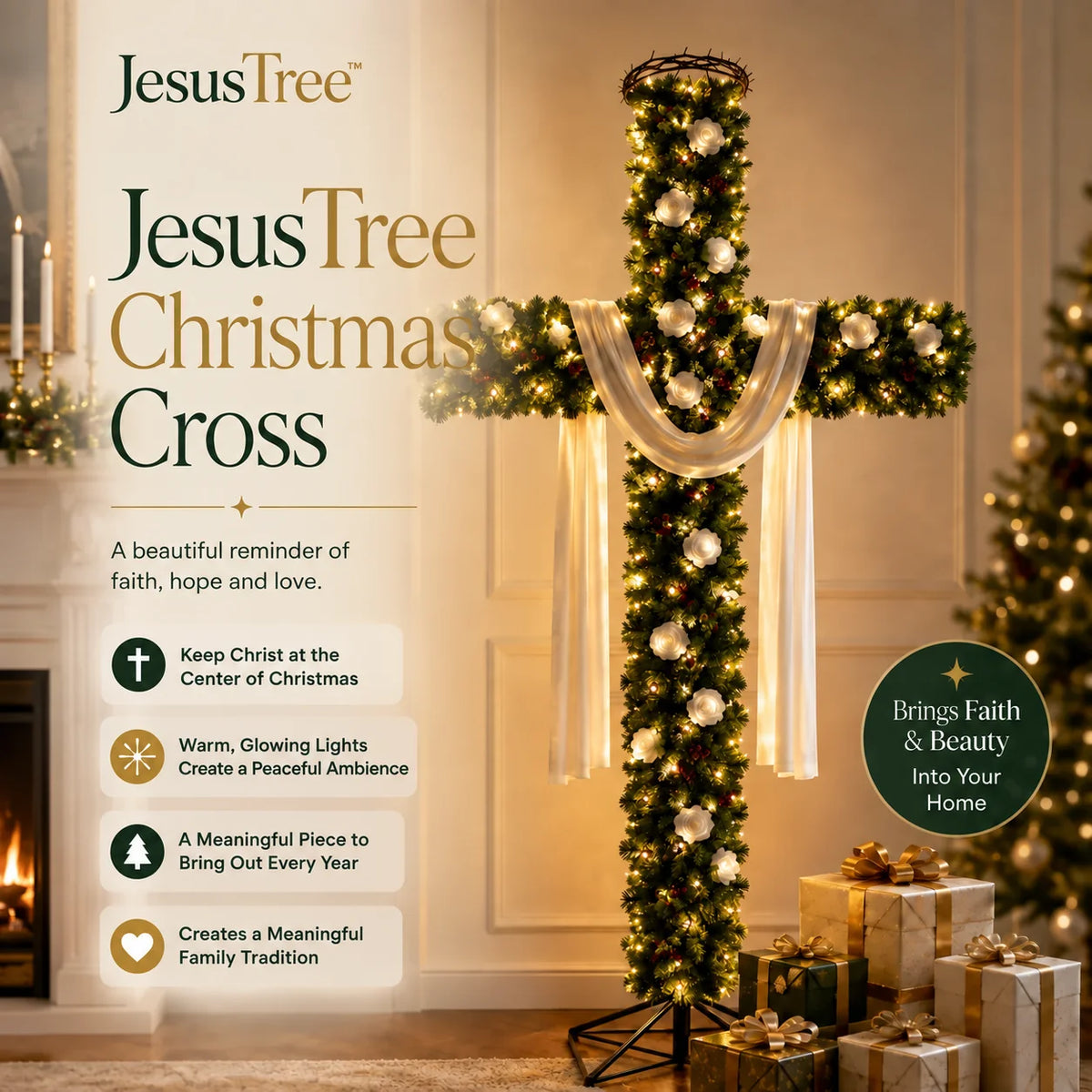 JesusTree™ Weihnachtskreuz – Elegantes Schmuckstück für Festliche Anlässe und Spirituelle Bedeutung 1